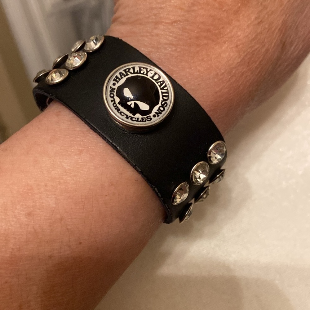 Willie G Leather Bling Bracelet